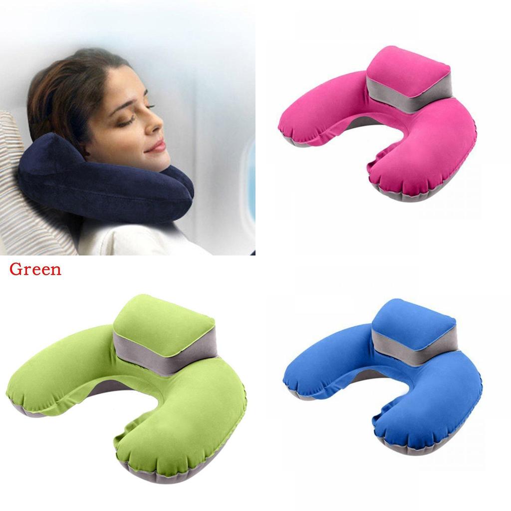 Luxurious Inflatable Travel Pillow Set With Eye Mask And Earplugs For Airplane Comfort