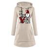 Modisches, lässiges Damen-Pullover-Kleid mit Weihnachtsmotiv, langärmelig und mit Kapuze