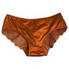 Women Bowknot Mid Waist Satin Panties Solid Color Spaghetti Strap Lace Briefs Hollow Out Seamless