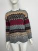 Women's Retro Color Block Christmas Knitted Pullover Sweater