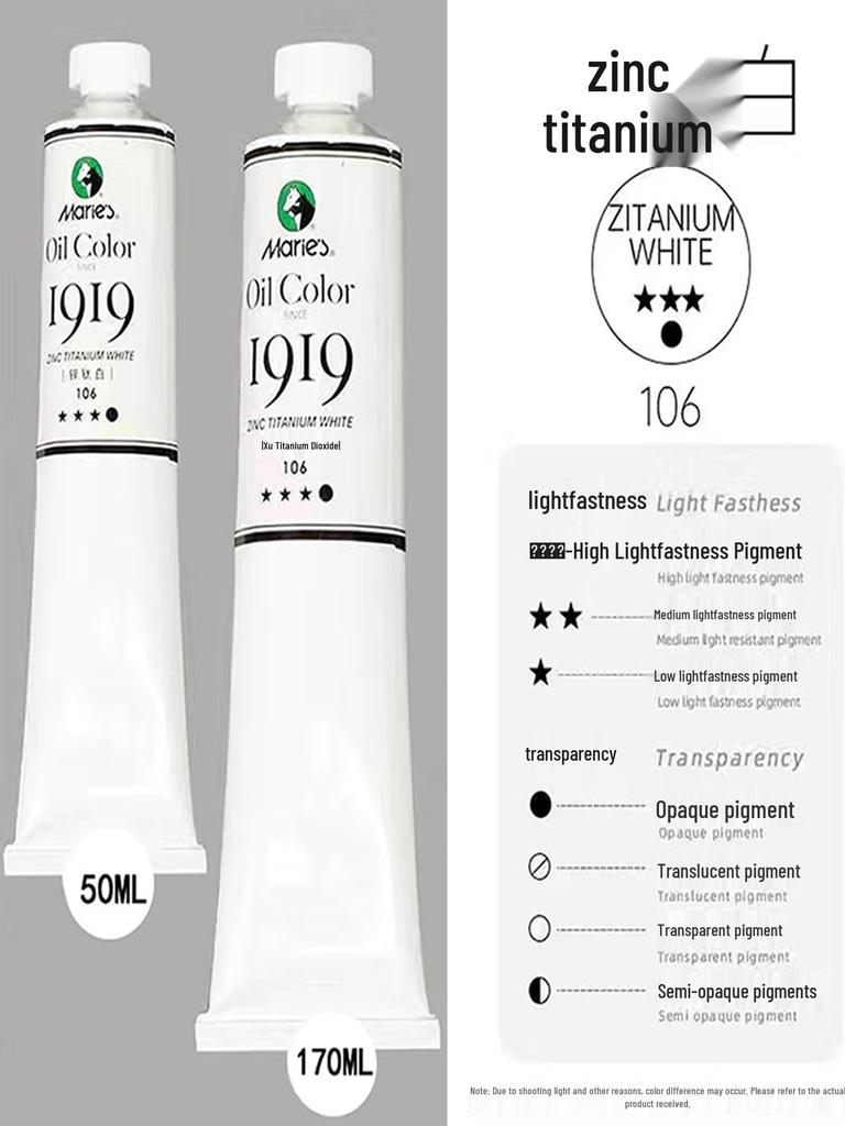 Zinc Titanium White Oil Paint 106 for Artistic Canvas Painting