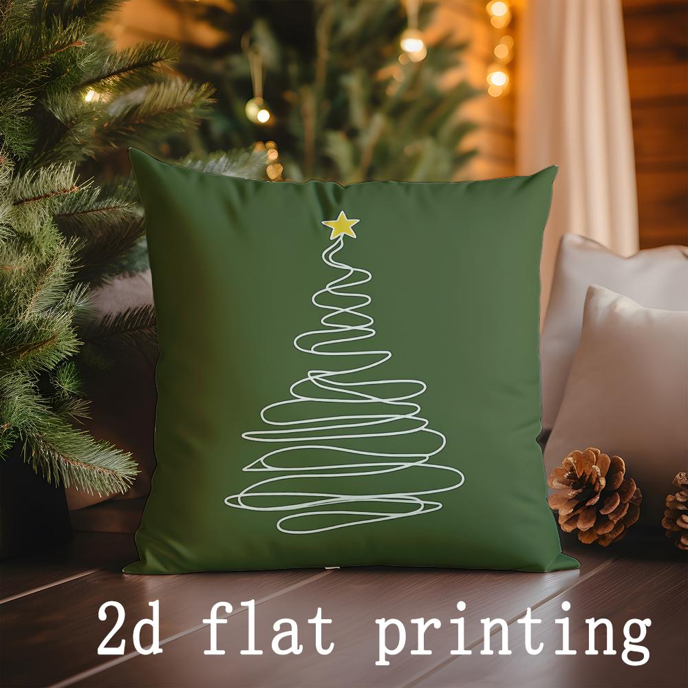 Home Decor Christmas & Winter Themed Decorative Pillows Pattern Cushion Cover Suitable for Sofa Bedroom Car Pillow Cover