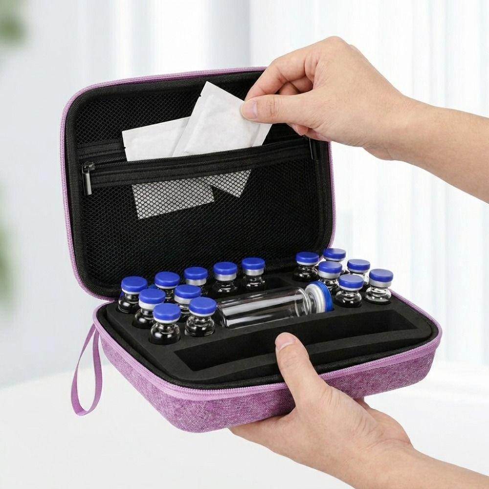 Multiple Slots Insulin Vials Storage Case Waterproof Shockproof Peptide Storage Case Large Capacity Wear-resistant