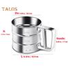 Stainless Steel Powder Flour Sieve Cup Mesh Strainer Baking Kitchen Gadget Tool Live City Fashion Home Decor