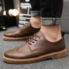 Fashion Men Dressing Shoes Formal for Men's Casual Shoe Leather Social Wedding Designer Pointed Toe Brown Office Winter Shoes Brand