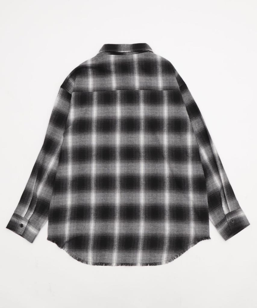 WEGO Check Big Flannel Long Sleeve Oversized Street Size Black Women's Shirt, Top, Autumn/Winter Clothes, Silhouette, Style, Girly, F,