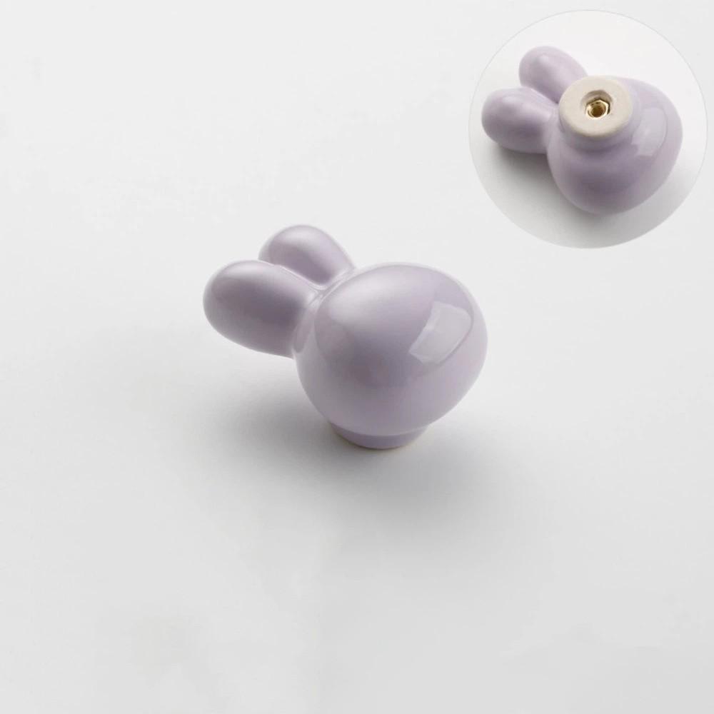 Solid Metal Thread Rabbit Knobs Rounded Soft Edges Cabinet Knobs Kids Room