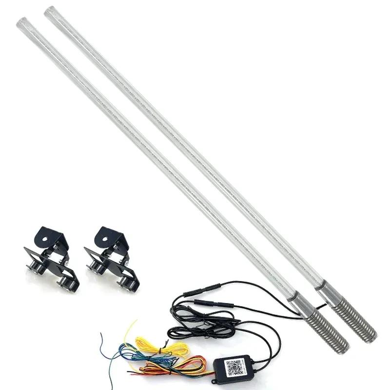 2PCS 1.8FT LED Whip Light Universal RGB LED Flagpole Lamp Colorful Antenna Driving Decorative Light For Car SUV ATV UTV RZR 12V