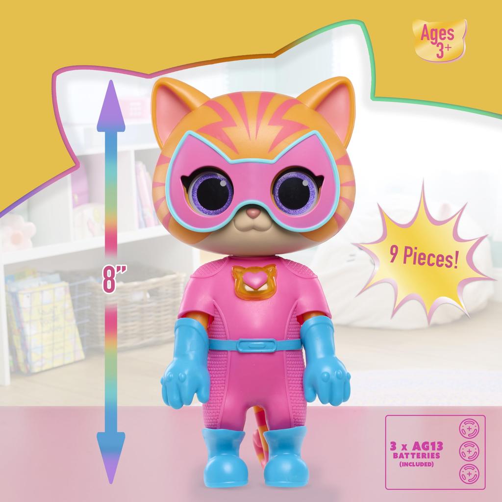 Just Play Disney Junior Super Kitty Cattastic Transforming Genie Lights and Sounds Figure for Ages 3 and Up