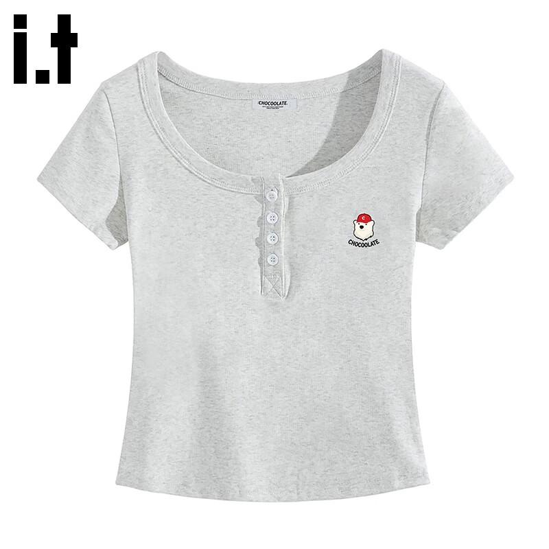 :CHOCOOLATEit Women s Slim Fit Short Sleeve Round Neck T-Shirt XL