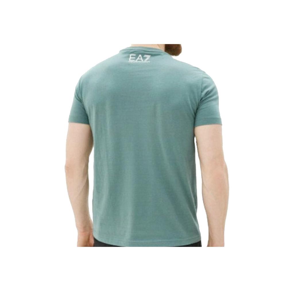 Emporio Armani Ss22 Ea7 Tričko s potiskem písmen, kulatým výstřihem a krátkým rukávem, pánské topy, zelená, 3HPT09-PJ02Z-1858