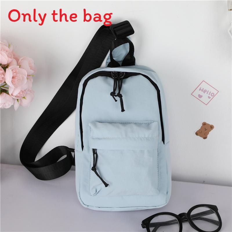 Simple Color Solid Neutral Children Shoulder Bag Chest Bag  For Boys Girls And