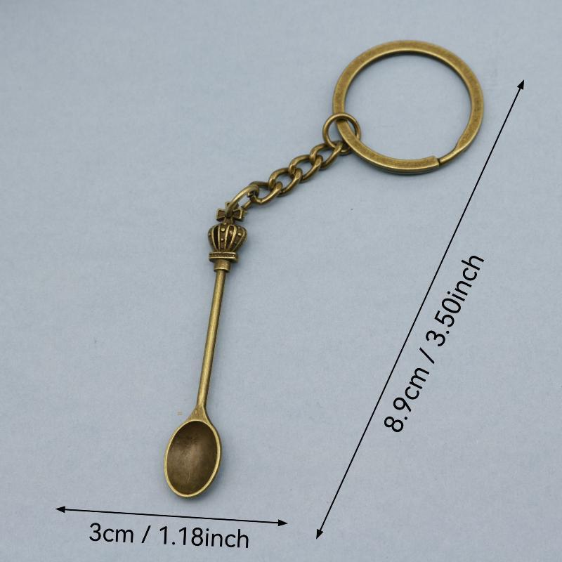 Mini Spoon Keychain Lightweight Teaspoon Pendant Key Ring for Filling Salt Vials Outdoor Camping Hiking Use