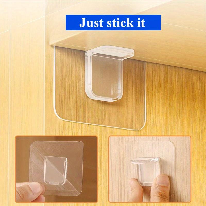 Contemporary Plastic Adhesive Hooks, Wall Mount Shelf Supports, Easy Install No-Drill Hanging Organizers, Load-Bearing Upgrade, Utility Hooks