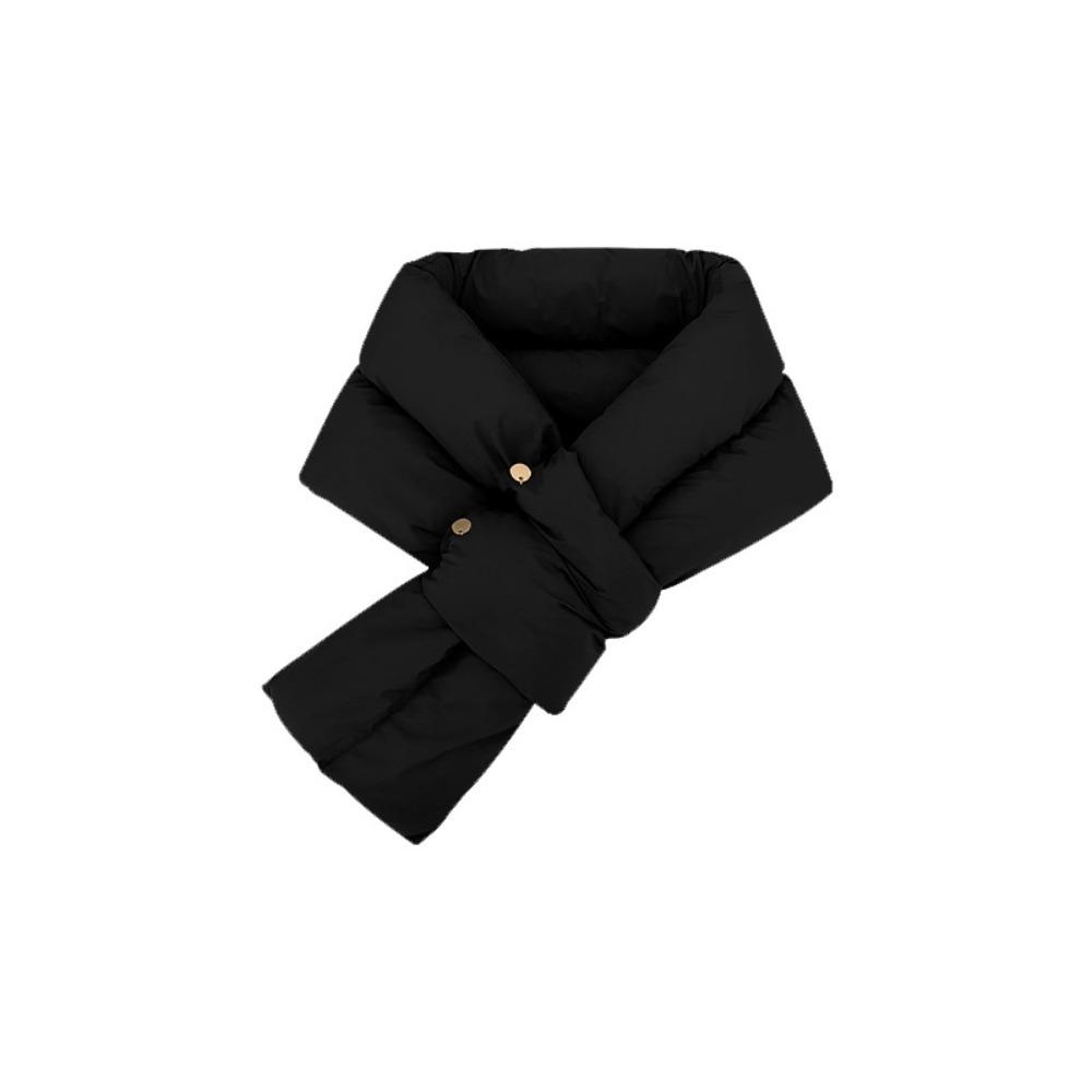 Keep Warm Cotton Padded Scarf Solid Color Thermal Neckerchief Casual Down Neck Scarf  Hiking