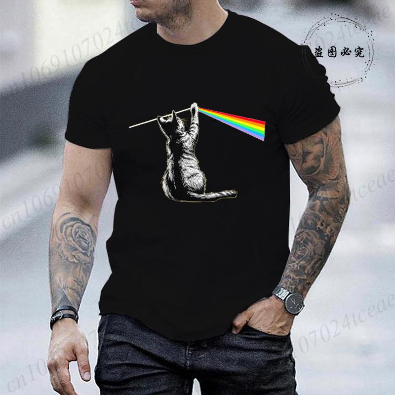 Funny Cat Rock Music Gift Men Women Funny Cat TShirt Men Women T Shirts Breathable Street Clothes Summer Fashion Casual T Shirt