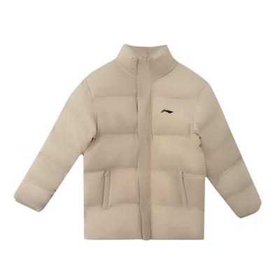 Li Ning 2025 Winter Stand Collar Short Warm Windproof Cotton Jacket Unisex Jacket Khaki AJMV307-3