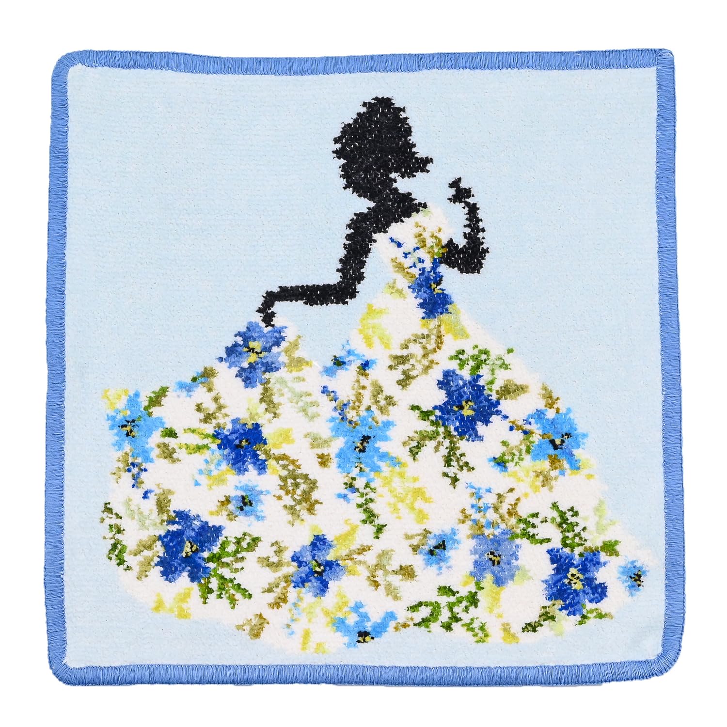 Feiler Handkerchief Hand Towel for Miss Flower Jeans 25cm x 25cm Women, Blue, [Used] синий
