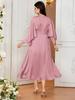Elegant Flare Sleeve Round Neck Maternity Dress