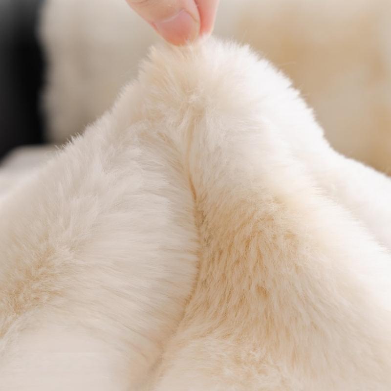 Thicken Tie-Dye Imitation Rabbit Fur Plush Sofa Slipcover Non-Slip Soft Sofa Towel Couch Cover For Living Room Modern Home Decor