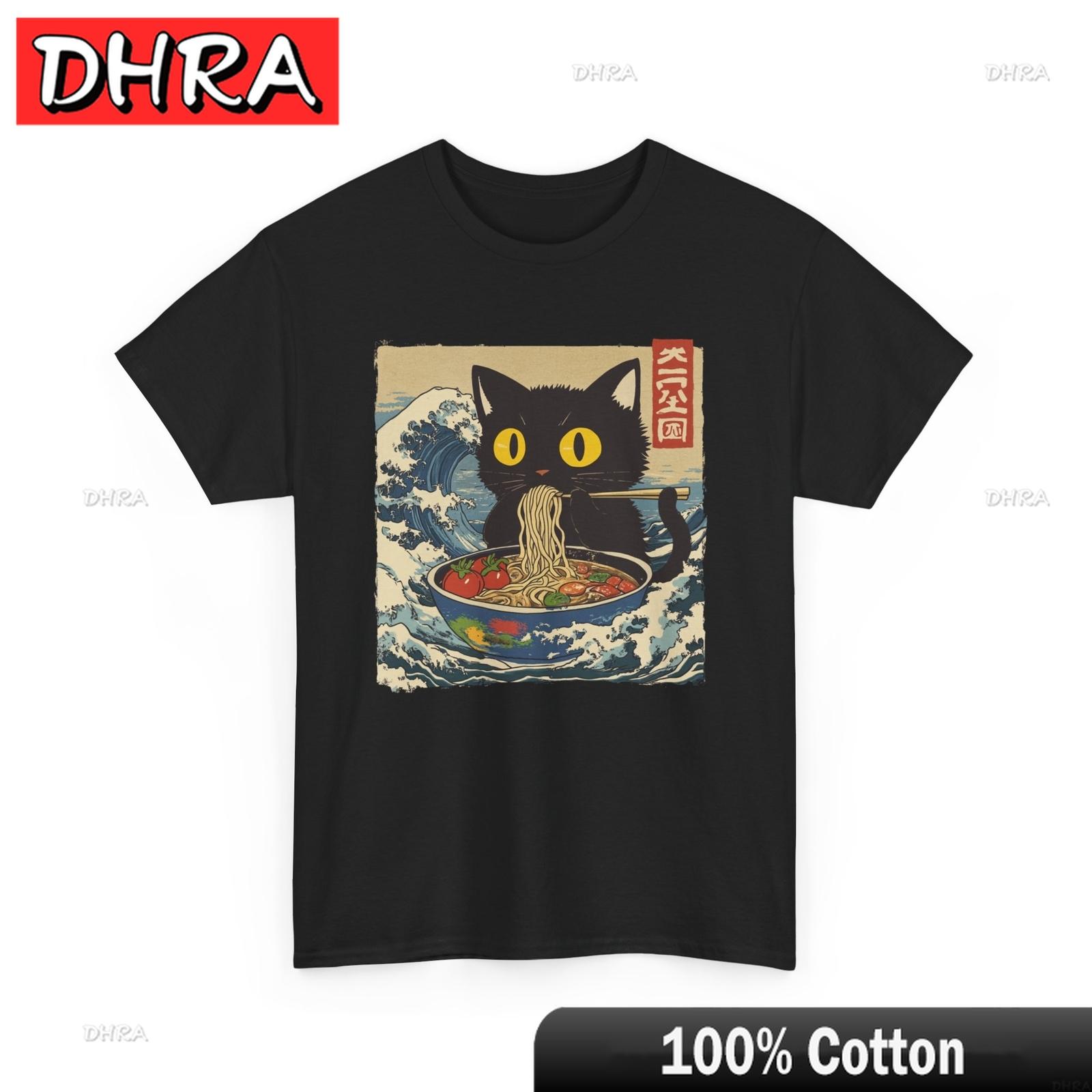 RaUnisex Lover TShirt Japanese Black Cat Eats RaUnisex Shirt Vintage Tee Funny Vintage Classic Tee Streetwear Graphic Tee TShirt S