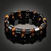 Heiß verkaufendes Tigerauge Stein Armband für Herren Herrenarmband Mode Perlen Schwarz Stein Elastisches Armband