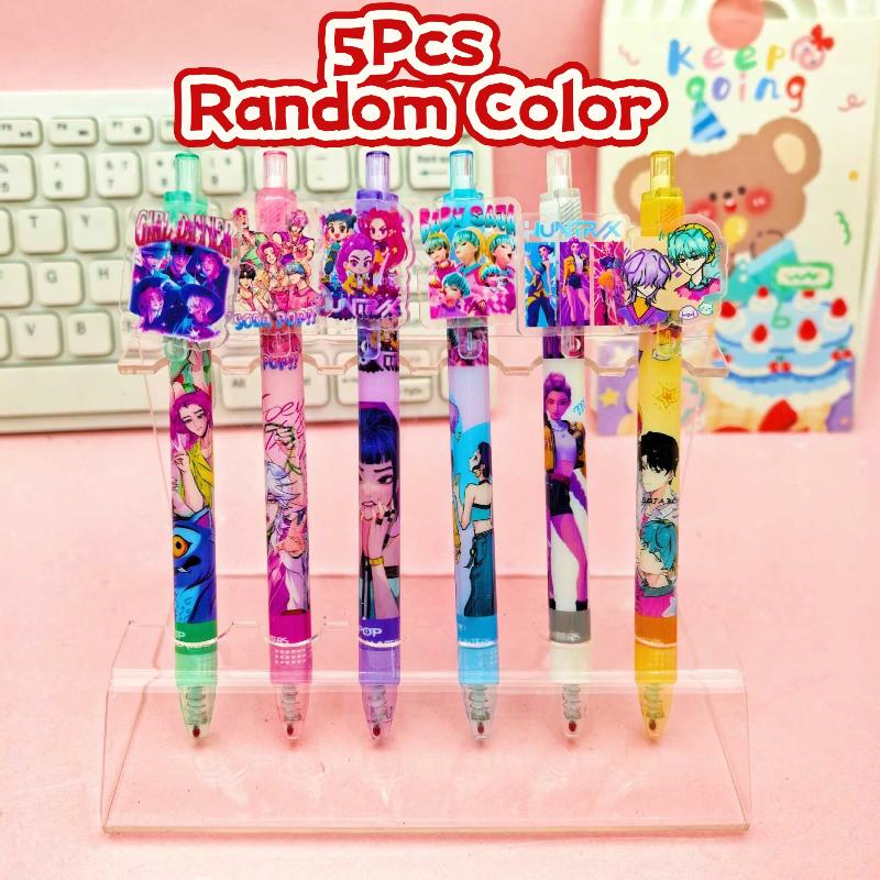 5 Stück Kpop Dämonenjäger Gelstifte Schreiben Glatte Stifte Schnelltrocknende Neutrale Stifte Bürobedarf Schüler Schreibwaren Geschenke