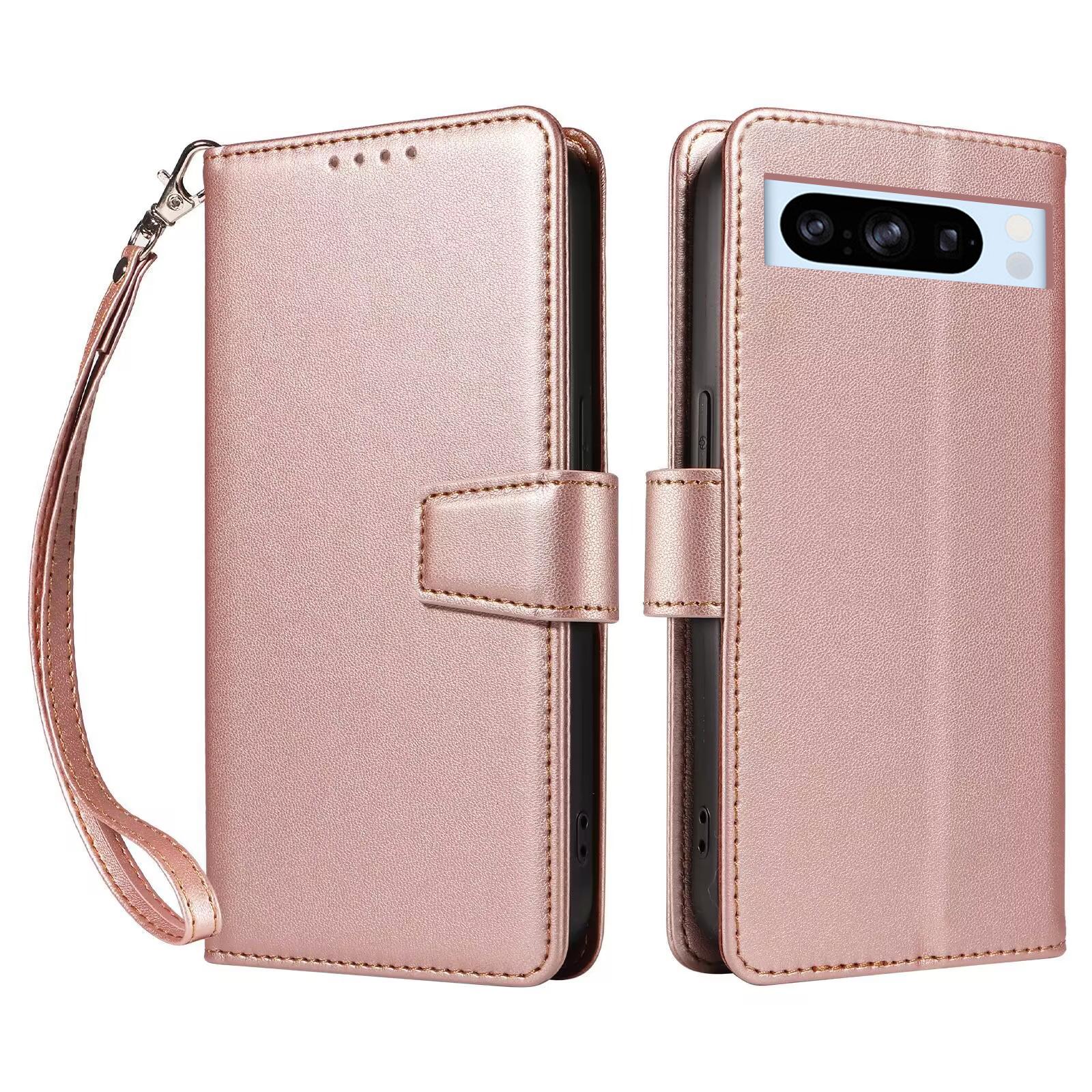 

For Google Pixel 8 Pro Case RFID Blocking Leather Wallet Flip Phone Cover with Wrist Strap E