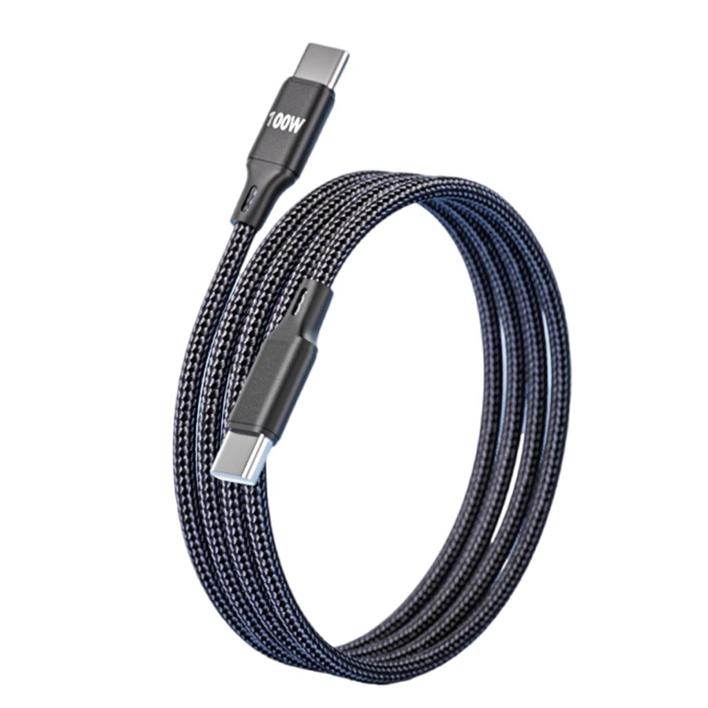 PD100W Charging USB C Cable Type C To Type C 1M Fast Charging Wire Nylon Braided For Mobile Devices
