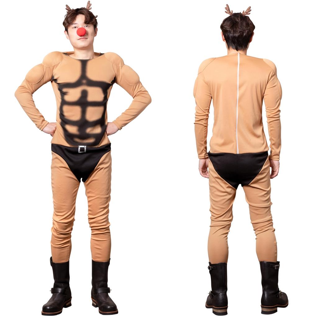 Cosplay Weihnachtsmuskel Rentier Braun [Clear Stone] Herren