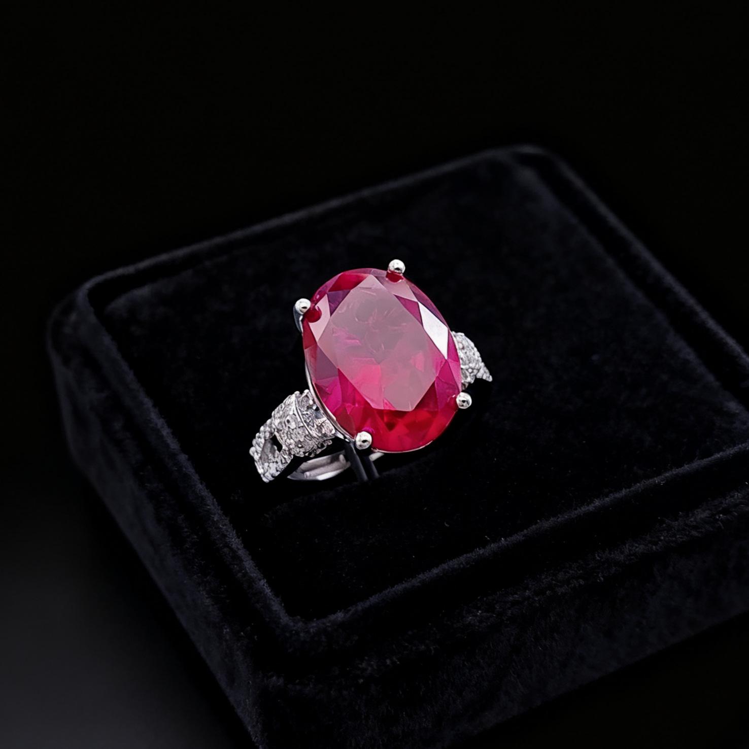 

Ювелирное изделие Имитация Натуральный Изумруд Рубин Кольцо Женское Голубиное Яйцо Овальный Сапфир Кольцо opening adjustable