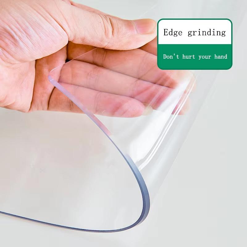 Clear PVC Table Protector Wear Resistant Oil Proof Heat Resistant Antibacterial Mat for Office Conference Meeting Table