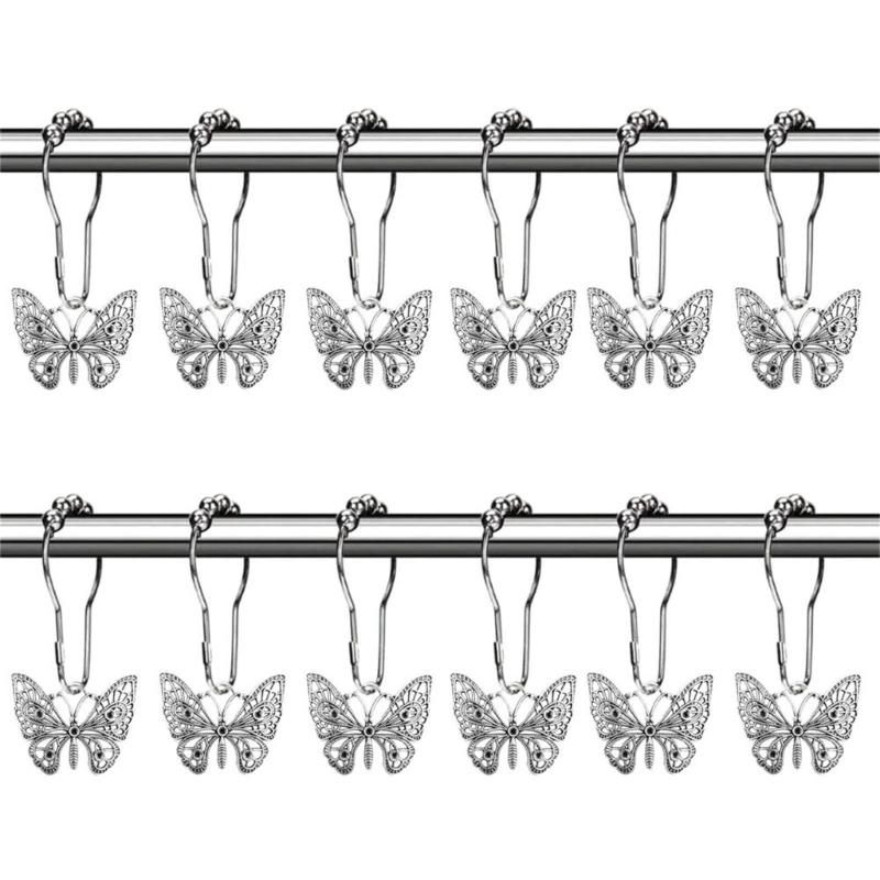 Dekorativer Schmetterling Thema Legierung Vorhanghaken Einfache Montage Badzubehör