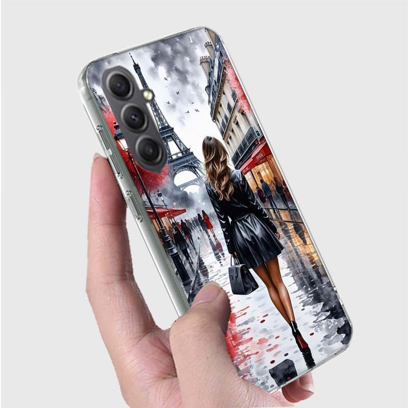 Eiffel Tower Art Phone Case for Samsung A16 A26 A36 A56 A17 A37 A57 A07 A06 A02S A03 A04S A05S Galaxy Note 20 10 A50S A71 A51 A3