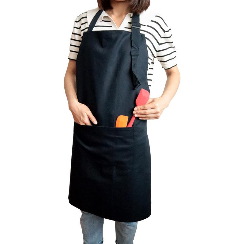 Cotton adult apron, embroidered canvas household adult apron adult 70*80cm темно-синий
