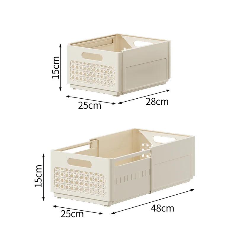 Plastic Folding Storage Box for Household - Collapsible Crate Desktop Holder Holds Stationery Makeup Sundries Home Storage Extra Large 4420₽