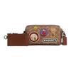 X Peanuts Collaboration Axel 21 Cartoon Patch Design Coated Canvas Crossbody Bag Small Women Bags Brown CBS96-QBTAM