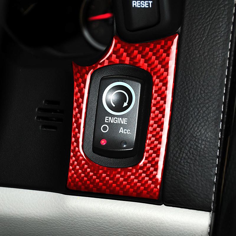 Real Carbon Fiber Engine Start Button Interior Trim Sticker Car Interior Accessories For Chevrolet Corvette C6 2005-2007