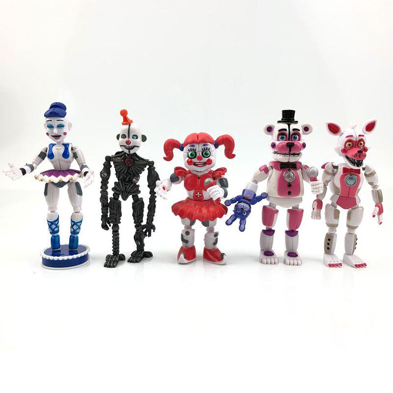 5pcs Fnaf Five Nights At Freddys Light Up Action Figures With Vibrant Colors And Unique Styles For Kids Collectors And Gifts