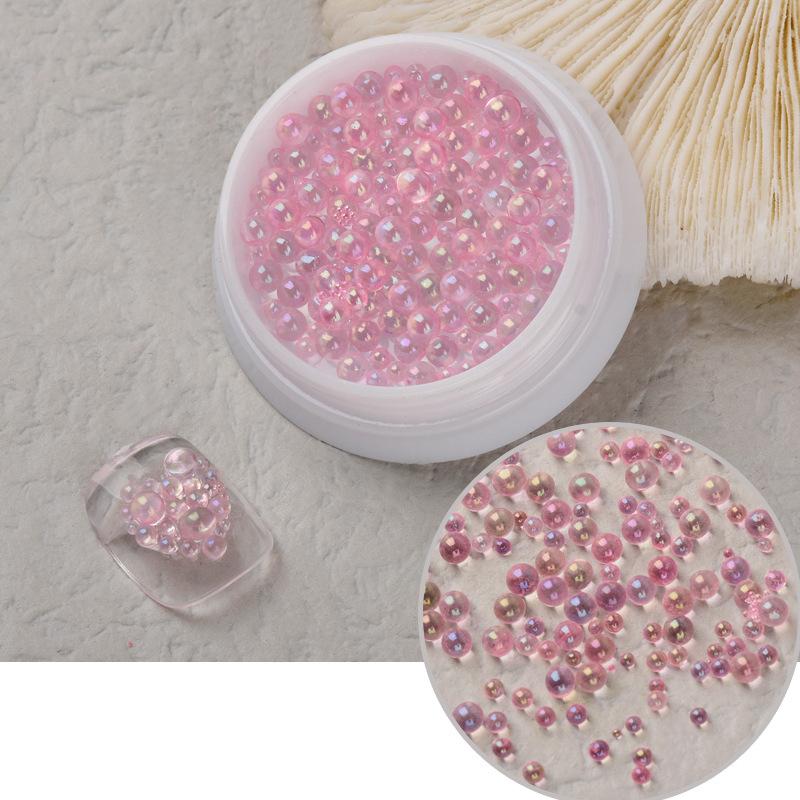 

1 коробка Аврора, радужные бусины-пузыри «Русалка», разные размеры, бусины для ногтей, украшения для ногтей, украшения для дизайна ногтей