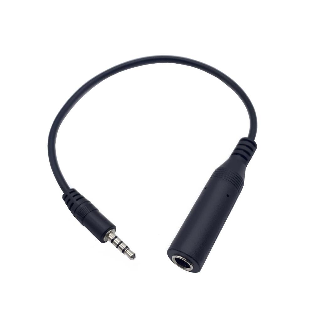 6.35mm Female to 3.5mm 4-Pole Male Audio Cable for Piano, Guitar, Microphone, Headphones, and Speakers.