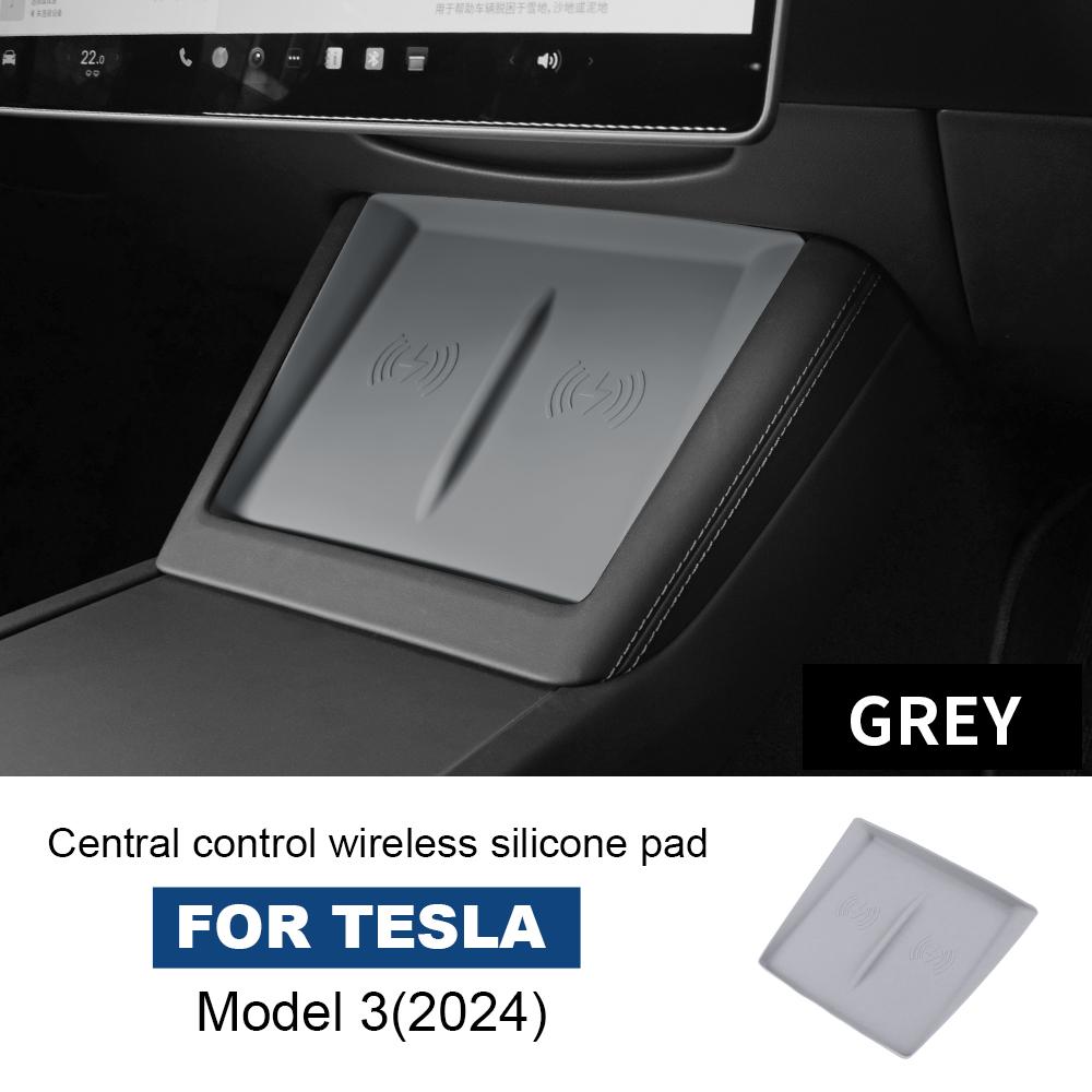 for Tesla Model 3 Highland 2025 Model Y Juniper 2025-up Silicone Wireless Charging Pad Non-Slip Mat Dust-Proof Car Accessories