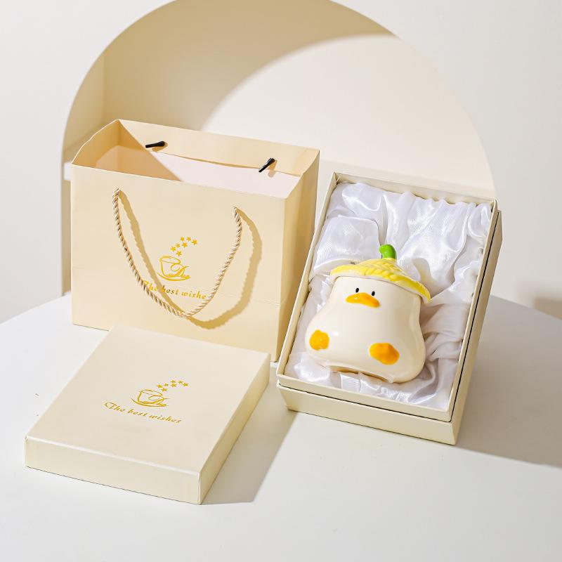 Cana Ceramică Creativă Drăguță Rață Suvenir Aspect Înalt Drăguț Animal de Companie Personalitate Desen Animat Ceașcă de Cafea Cană Înaltă