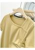 Women's Summer Pleated Slim-Fit Short Sleeve T-shirt