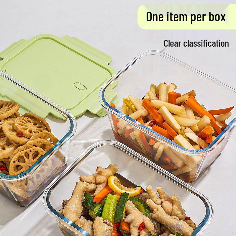 Hochtemperaturbeständiger Glas-Lebensmittelbehälter mit luftdichtem Deckel für Essiggurken und Kimchi