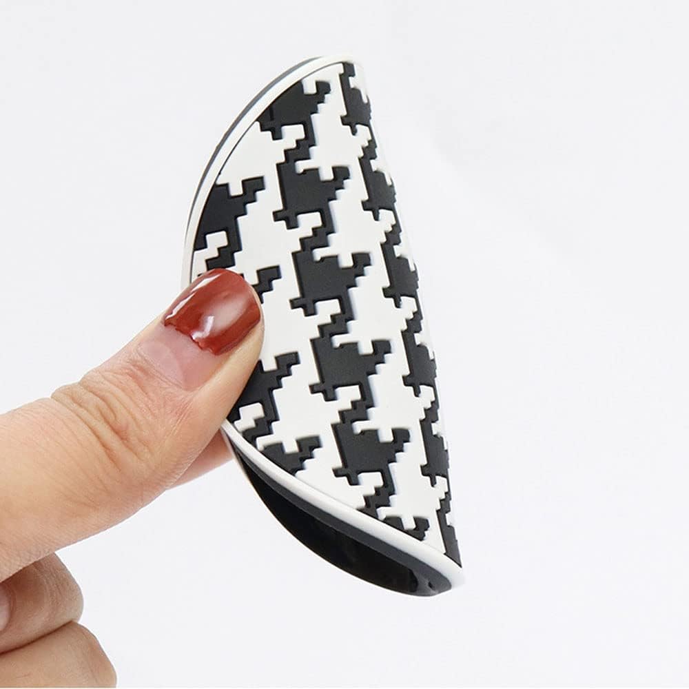 Car Coasters for Cup Holder Silicone, Car Cup Holder Coasters Pack of 2, Fashion Black White Checkerboard Gird