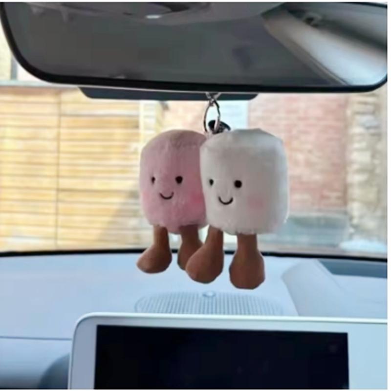 Plush Cat Cotton Candy Two Tone Cute Soft Two Tone Keychain Bag Pendant Plush Accessories Doll Car Pendant Holiday Gift