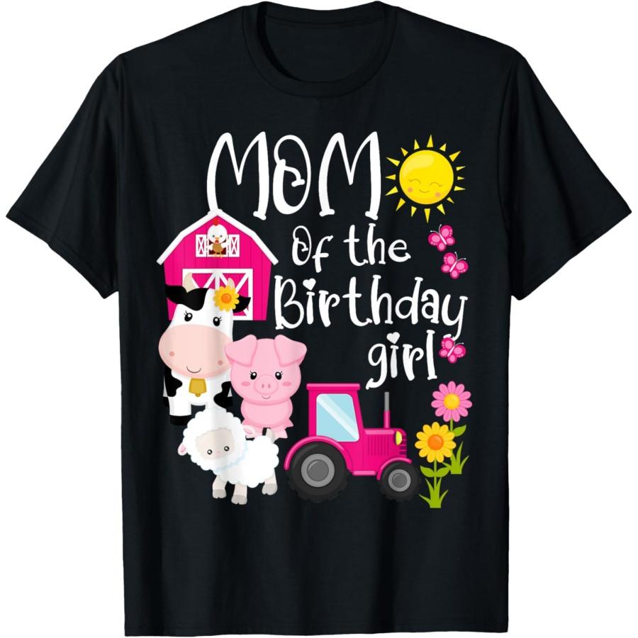 Farm Animals Mom Of The Birthday Girl Party Barnyard Bday T-Shirt XXXXXL чёрный