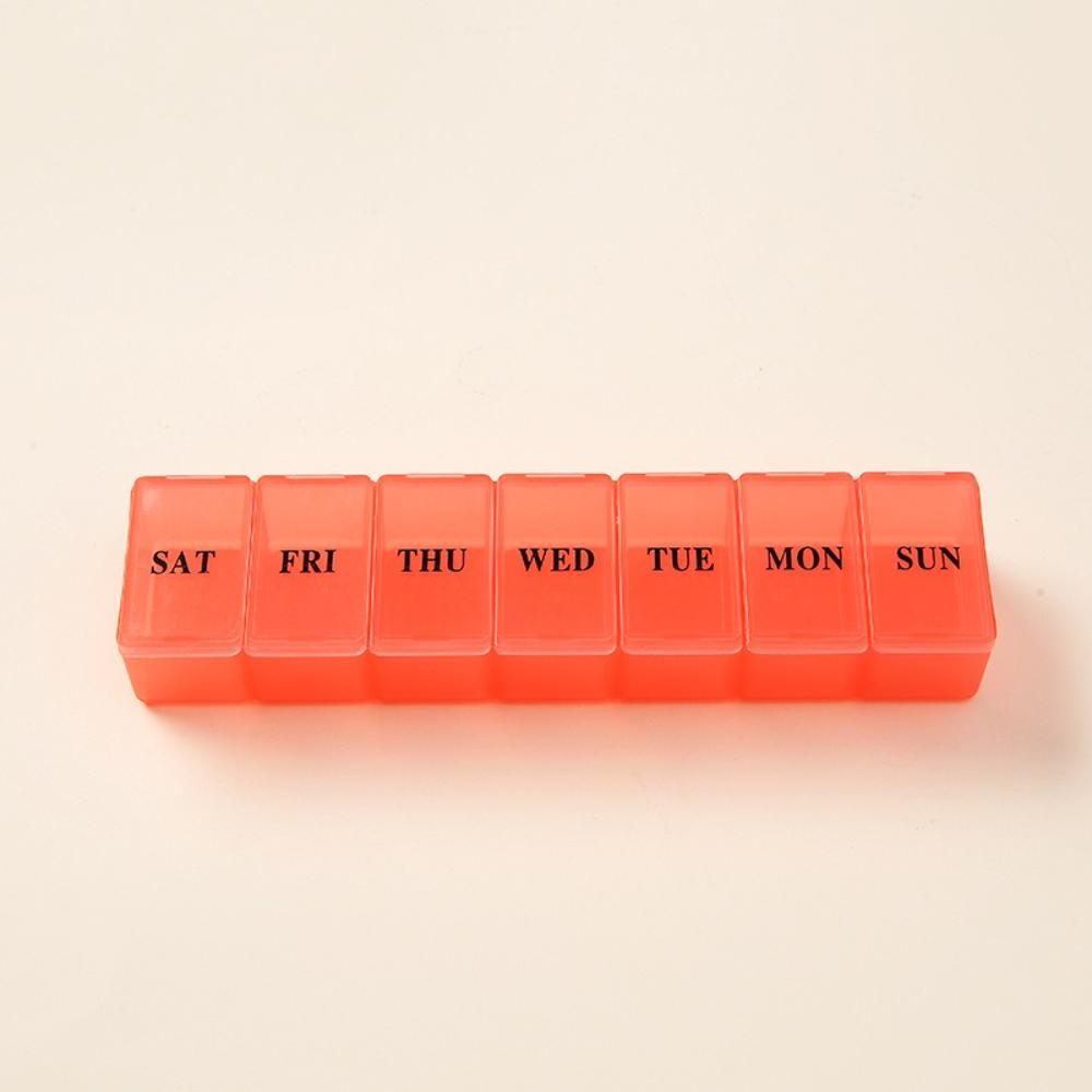 

New Hot Premuim Small Portable Travel 7 Days 7 Grids Pill Box Cases Container Organizer Storage for Vitamin Medicine Fish Oils оранжевый