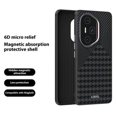 ABEEL Carcasă Pentru Honor 300 Ultra Compatibilă cu MagSafe Micro-Texturare PC TPU Aliaj de Aluminiu Piele Husă Telefon